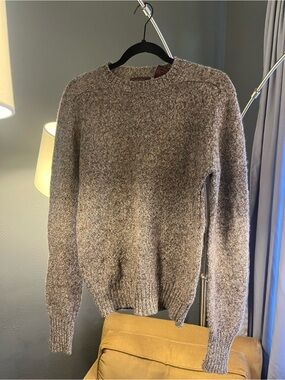 Men's Neutral Brown Crewneck Knit Sweater